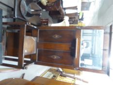 AN OAK HALLSTAND WITH MIRROR AND GLOVE BOX