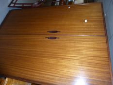 TEAK BEDROOM SUITE OF THREE PIECES, VIZ TWO WARDROBES AND A DRESSING TABLE (3)