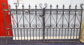 PAIR OF 20th CENTURY WROUGHT IRON GARDEN GATES, ? DETAIL