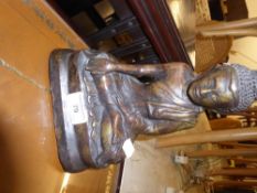 SPELTER FIGURE OF BUDDHA, SEATED