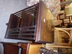 INLAID ROSEWOOD SQUARE REVOLVING BOOKCASE