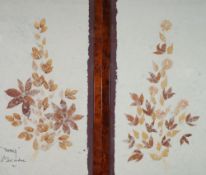 TAVARIA (St. Paul de Vence) PAIR OF COLLAGES Natural leaves on handmade paper One signed 27" x