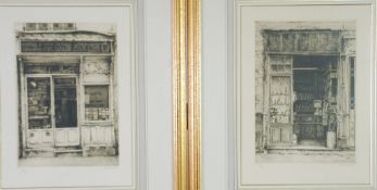 DONIN PAIR OF ARTIST SIGNED LIMITED EDITION PRINTS Shop fronts Signed in pencil and dated (19)'60