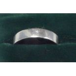 MODERN PLATINUM BROAD WEDDING RING, 950 mark, 7gms, ring size 'J/K'