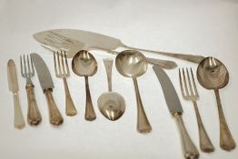WEBBER AND HILL, SHEFFIELD ELECTROPLATED TABLE SERVICE OF CUTLERY, 'Jesmond' pattern, double struck,