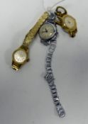 LADY'S BULER SWISS ROLLED GOLD WRIST WATCH, with 17 jewel movement (strap incomplete), LADY'S