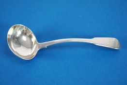 GEORGE IV SILVER FIDDLE HANDLED SAUCE LADLE, maker possibly Thomas Dexter, London 1821, 2oz