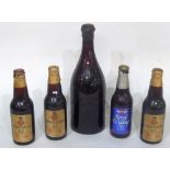 *THREE SMALL (27.5cl) BOTTLES OF '1953 CORONATION ALE' produced by Mitchells and Butlers Ltd.