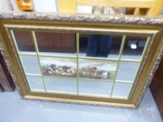 GILT FRAMED OBLONG WALL MIRROR