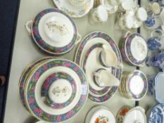 A 'LOSOL WARE' PART DINNER SERVICE, COMPRISING; A LARGE MEAT PLATE, TWO TUREENS AND COVERS, PLATES