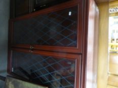 MAHOGANY DISPLAY CABINET WITH TWO GLAZED DOORS