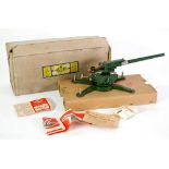 GOOD ALMOST MINT AND BOXED ASTRA TOYS DIE CAST 3.7 "ANTI AIRCRAFT GUN" with grub screw including and