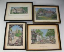 FOUR FRAMED BROCKLEHURST-WHISTON (MACCLESFIELD) WOVEN SILK PICTURES (4)