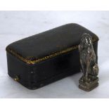 A LATE 19TH CENTURY FRENCH CAST WHITE METAL DESK SEAL WITH MONOGRAM INITIALS MR, in the form of a