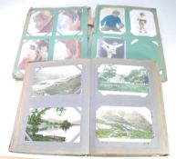 SMALL EARLY TWENTIETH CENTURY POSTCARD ALBUM OF CONTEMPORARY MAINLY UNUSED AND NEAR MINT