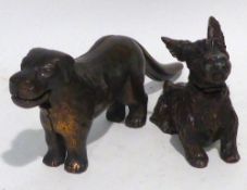 A LATE VICTORIAN 'BRONZED' COPPER DOG FORM LEVER ACTION NUT CRACKER, patent registration No.