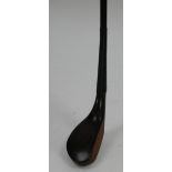 A LONG NOSE SCARED NECK PUTTER STAMPED 'T.MORRIS' CIRCA 1880'S, dark stained beech wood with horn