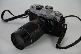 CANON FX 35mm SLR ROLL FILM CAMERA with Kenlock Automatic f3.5, 200mm lens (as found)