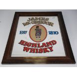 A FRAMED 'JAMES McGREGOR HIGHLAND WHISKEY' advertising picture