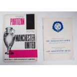 HJK AND MANCHESTER UNITED FOOTBALL PROGRAMME EUROPEAN CUP 22/9/1965 AND PARTIZAN BELGRADE EUROPEAN