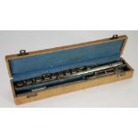 SELMER 'STERLING' THREE PIECE ELECTROPLATED FLUTE, in fitted case