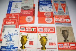 SIXTEEN MANCHESTER UNITED PROGRAMMES EUROPEAN MATCHES, SEVEN PROGRAMMES TO INCLUDE AC MILAN, RAPID