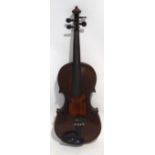 AGED VIOLIN WITH INDISTINCT LABEL _ _ _ _ _ Cremonieri Heronimy _ _ _ _ Antoni 1717, having 14 1/