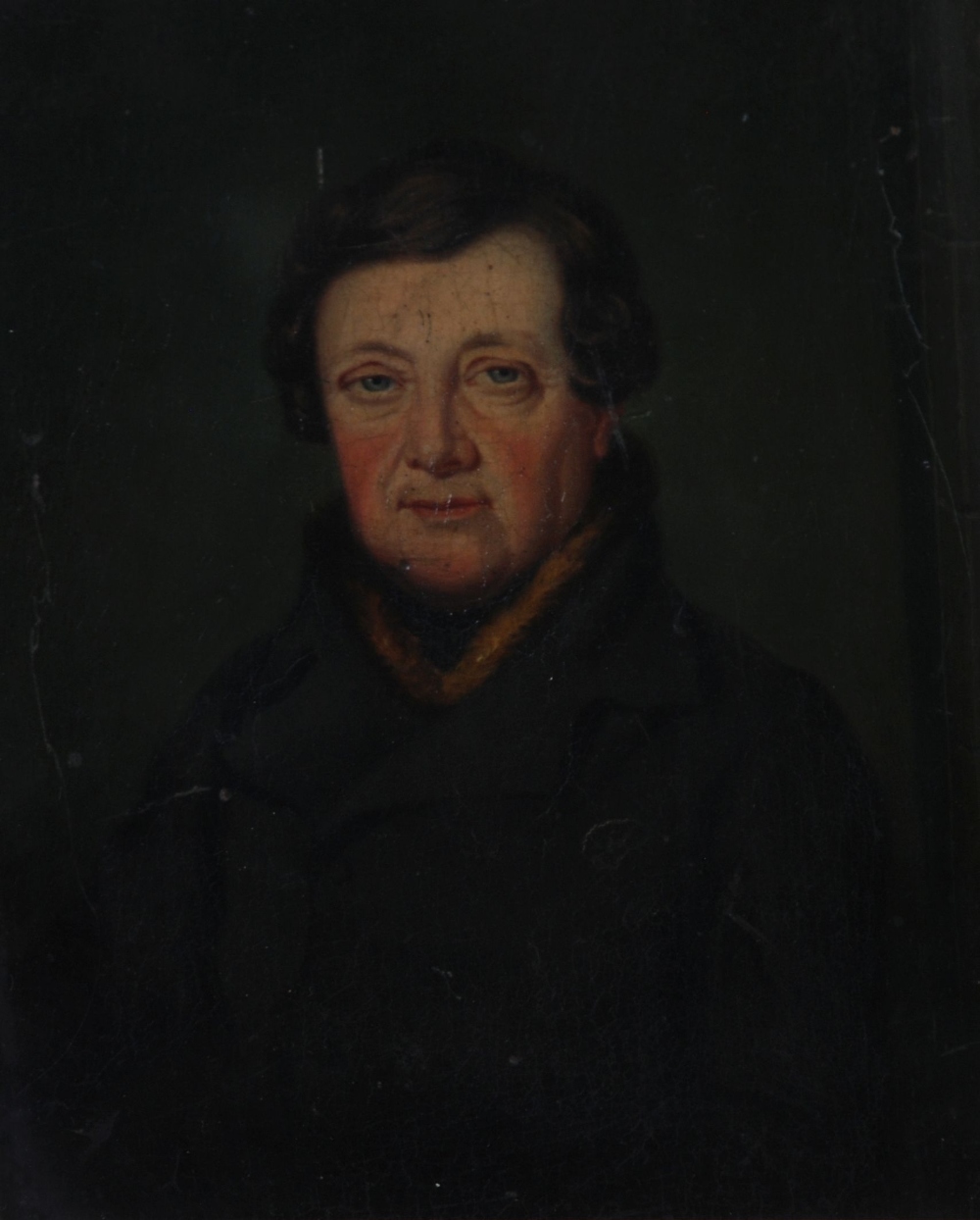 NINETEENTH CENTURY UNATTRIBUTED OIL PAINTING Head and shoulders portrait of a gentleman in high