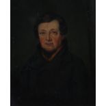 NINETEENTH CENTURY UNATTRIBUTED OIL PAINTING Head and shoulders portrait of a gentleman in high