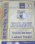 MIX LOT OF FOOTBALL PROGRAMMES TO INCLUDE LIVERPOOL AND AJAX 1966 EUROPEAN CUP, LEEDS V PARTIZAN,