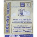 MIX LOT OF FOOTBALL PROGRAMMES TO INCLUDE LIVERPOOL AND AJAX 1966 EUROPEAN CUP, LEEDS V PARTIZAN,