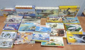 TWENTY MAINLY 1:72 SCALE PLASTIC KITS OF MILITARY AIRCRAFT various makers but to include Italeri x