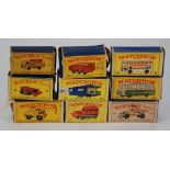 NINE BOXED MATCHED SERIES 1:75 DIE CAST COMMERCIAL VEHICLES AND BUSES to include 11, 16 (Scammell