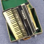 CASELI, VERONA ITALIA, PIANO ACCORDION, in black case with spangled highlights, 120 base buttons, in