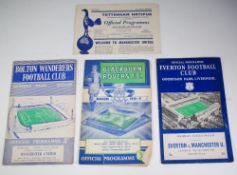 FOUR MANCHESTER UNTIED AWAY PROGRAMMES, season 1958/59, Blackburn, Bolton, Spurs, Everton
