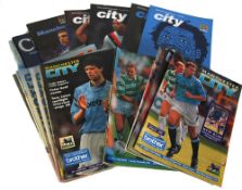 QUANTITY OF MANCHESTER CITY HOME AND AWAY PROGRAMMES FROM 1968 TO 1987 approx 140 homes, and 57 away