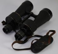 PAIR THIRD REICH GERMANY MILITARY BINOCULARS marked with eagle emblem and stamped 7x50 364863 (t) KF