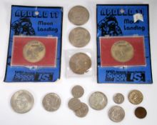 SMALL SELECTION OF 20TH CENTURY AMERICAN COINS includes silver dollars for 1922 (F) 1972 and 1976