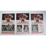 THREE MANCHESTER UNITED HOME PROGRAMME FROM SEASONS 1955/56 CHARLTON ATHLETIC, WBA AND SPURS (3)