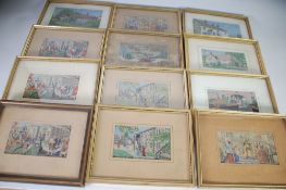 COLLECTION OF NINETEEN BROCKLEHURST-WHISTON, MACCLESFIELD SILK PICTURES comprising 'Sailing of the