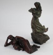 GENESIS FINE ARTS, PATINATED COMPOSITION GROUP, 'CHERISH' modelled as a mother and child, 12" (30.