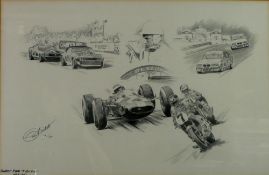 COLIN BIRKETT (Twentieth Century) ARTIST SIGNED PRINT OF A PENCIL DRAWING 'Oulton Park,