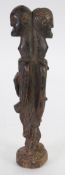 LOBI CARVED WOOD JANUS FIGURE, 13 ¾" (35cm) high