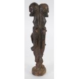 LOBI CARVED WOOD JANUS FIGURE, 13 ¾" (35cm) high