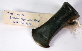 BRONZE AGE AXE HEAD (for a Palstave), 4" long (10cm), circa 1700 B.C.