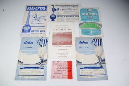 SIX MANCHESTER UNTIED PROGRAMMES SEASON 1957/58 to include; semi Final played at Villa Park v