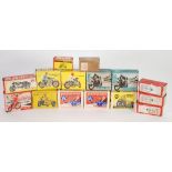 A SELECTION OF 12 MORESTONE SERIES, BUDGIE, AND TOERH BOXED DIE CAST MOTORCYCLES and three boxed