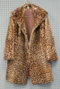 LADY'S FULL LENGTH SHEEP SKIN COAT, printed to represent leopard skin