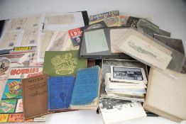 MIXED LOT OF EPHEMERA, to include; 'Cunard' MENUS, 1961, three editions of 'Hobbies Annual', 1962,