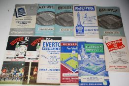 MANCHESTER UNITED HOME AND AWAY PROGRAMMES, SEASON 1959/60, 1960/61 AND TWO FROM 90/91, to